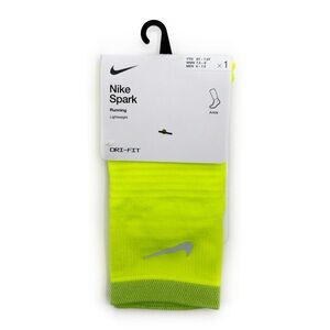Nike Spark Lightweight Ankle Socks Mens Womens Volt Green Reflective Running New